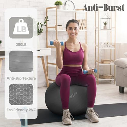 Fitvids Anti-Burst and Slip Resistant Exercise Ball Yoga Ball Fitness Ball Birthing Ball with Quick Pump - color: Gray, size: S(15-18in/38-45cm)