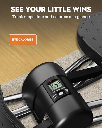 Low-Impact Rocking Stepper with Digital Display for Home Exercise