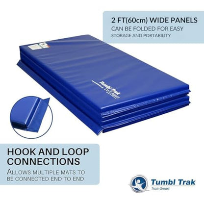 Tumbl Trak Gymnastics Folding Tumbling Panel Mat - color: Blueberry, size: 4'x6'x2"