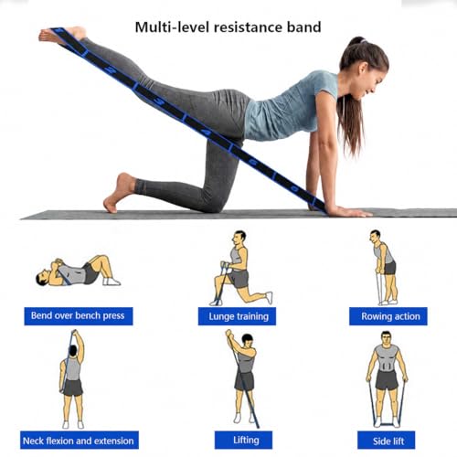 2 Pack Multi Loop Yoga Strap, 8-Section Segmented Yoga Strap with Loops, Cotton Blend Stretching Strap for Pilates, Dance, Gymnastics & Flexibility Training (Blue, Red)