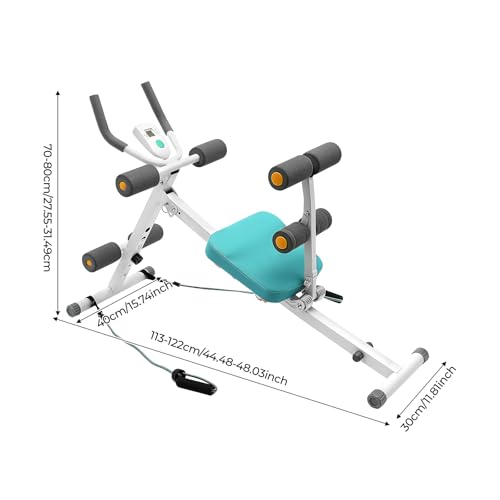 Ab Machine, Abs Workout Equipment with Resistance Bands & LCD Display, Adjustable Ab Trainer Machine, Whole Body Workout Waist Trainer for Women&Men, 264.55lbs Load Capacity