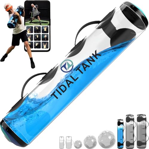Tidal Tank Tube - The Original Aqua Bag - Water Weight Bag up to 79 lbs - Adjustable Workout Sand Bags Weights Alternative - Portable Sandbag Fitness Equipment Set, Home Exercise Gym - Including App - color: Slim: 30 lb - Blue