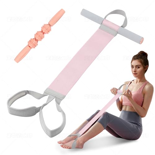 Women Workout Resistance Band with Handle and Pedal, Non-Slip Elastic Bands, 120lb Physical Therapy Bands