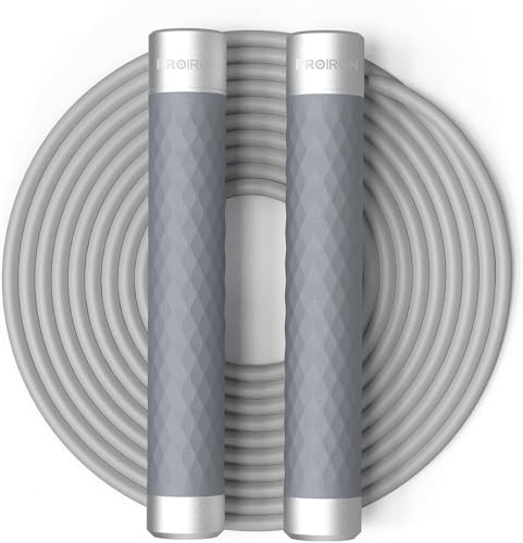 PROIRON Jump Rope Double Weighted Skipping Rope（1LB）360° Swivel Ball Bearings Tangle-Free Double Fat Burning with Aluminum Handle Heavy Jump Rope for Endurance Weight Lose Crossfit MMA Cardio & Workouts