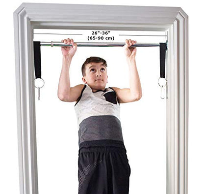 Doorway Swing for Kids Indoor - Trapeze Bar and Blue Gymnastic Rings Combo