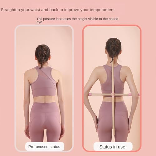 Yoga Stick, 2 Pieces Pilates Stretching Pole, Corrector Alignment Bar for Back Shoulder Training, Fitness Exercise Tool for Home Gym Office Studio Beginners Professionals - size: 60cm