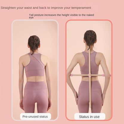 Yoga Stick, 2 Pieces Pilates Stretching Pole, Corrector Alignment Bar for Back Shoulder Training, Fitness Exercise Tool for Home Gym Office Studio Beginners Professionals - size: 60cm