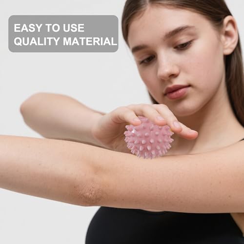 Spiky Massage Balls, 2PCS (Firm and Soft) - color: Softpink+hardpurple