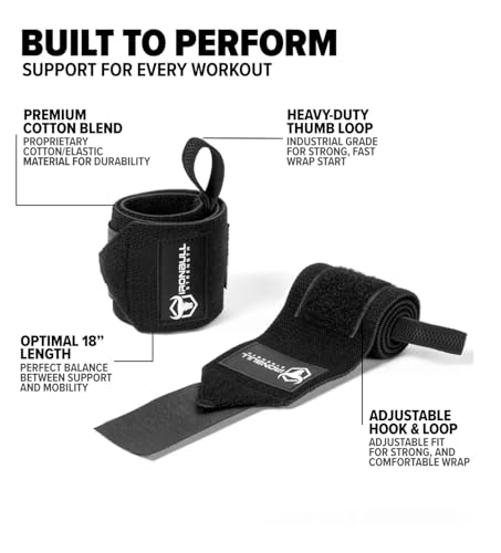 Wrist Wraps for Weightlifting (USPA & IPL Approved) - 18” Premium Quality Wrist Straps for Weightlifting - Weight Lifting Wrist Wraps with Thumb Loop - Best Gym Wrist Wraps for Lifting Weights, Curls & Dips - Lifting Wrist Wraps for Bench, Powerlifting &