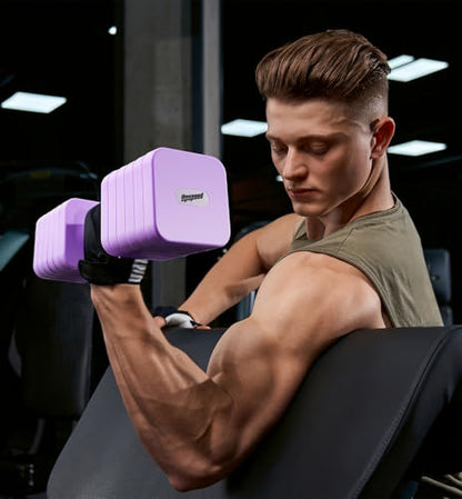 Adjustable Dumbbell Set for Women Men 7.5LB/10LB/15LB/20LB/25LB Each - color: Purple, style: 15LB Each [30 LBS Total]