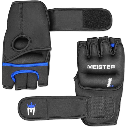 Meister Elite 1lb Neoprene Weighted Gloves for Cardio & Heavy Hands (Pair) - 1lb x 2