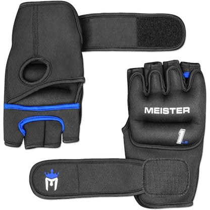 Meister Elite 1lb Neoprene Weighted Gloves for Cardio & Heavy Hands (Pair) - 1lb x 2