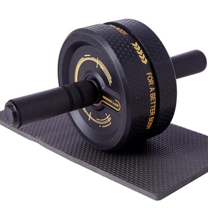 Upgraded Ab Roller Wheel. Abdominal Training Roller for Men/Women, Abdominal Wheels Widened to 3.4 ", Rubber Tread of The Abdominal Wheel Upgraded, Max Weight 490 lbs - color: Yellow