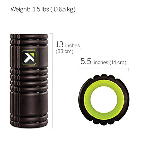 TriggerPoint Grid 1.0 Foam Roller - 13" Multi-Density Massage Roller for Deep Tissue & Muscle Recovery - Relieves Tight, Sore Muscles & Kinks, Improves Mobility & Circulation - Targets Key Body Parts - color: Black