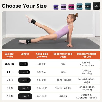 Sportneer Ankle Wrist Weights for Women Men, Pair of 1/2/4/6/10 LB Wearable Leg Arm Weights for Walking, Running, Pilates, Strength Training, Physical Therapy & Home Fitness