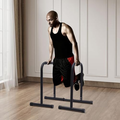 Dip Bar, Heavy Duty Dip Bar Stand Fitness Workout Adjustable Parallel Bar For Home Work Out, Dip Station With 440 LBS Capacity (34.25-41.34"L x 24.85"W)