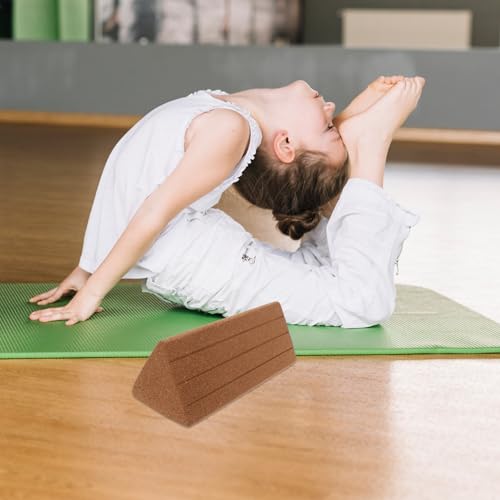 Veemoon Triangle Cork Yoga Blocks Set, High-density Lightweight Yoga Bricks for Balance Training and Stretching, 30cm Soft Natural Cork Exercise Fitness Accessories for Meditation
