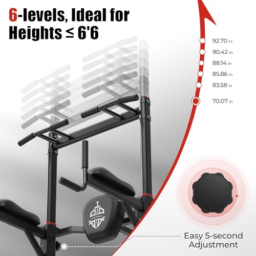 Sportsroyals Power Tower Pull Up Bar Station, 450LBS Stable Pull Up Dip Station for Home Gym Strength Training Equipment | FED Fitness - color: Black-02