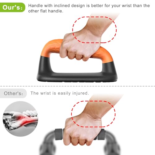 SELEWARE Push Up Bars Pushup Stands Push Up Handles w/Soft Rubber Handles - color: A: Black & Orange