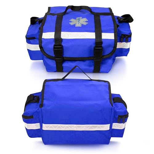 SURGICAL ONLINE First Responder EMT Backboard Spine Board Rescue Stretcher Immobilization with Head Bed and Spider Straps - Gift EMT Trauma Bag (Blue) - color: Blue