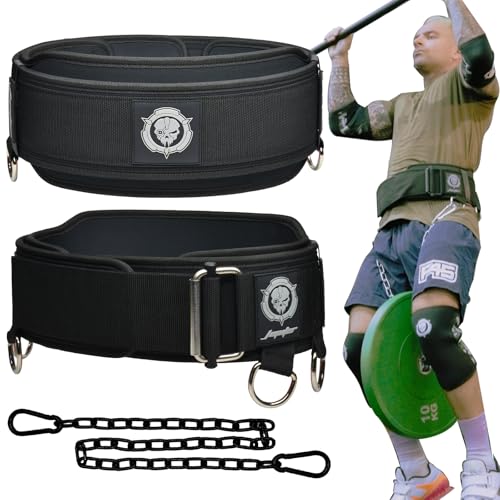 2-in-1 Weightlifting Belt & Dip Belt with Chain for Added Weight Training,Weightlifting, Squats, Deadlifts,Powerlifting for Men & Women - color: Black/Grey, size: Small