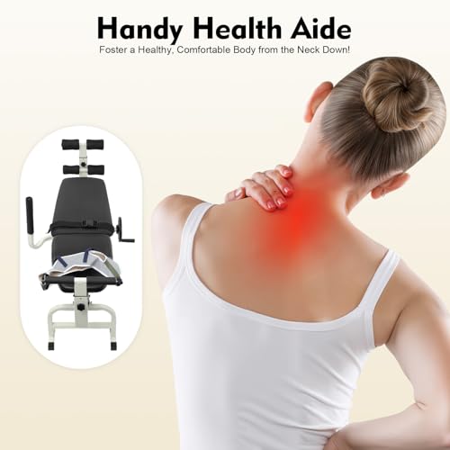 Home Lumbar Traction Bed, Full Body Traction & Stretch Decompression Bench/Table Machine for Back Spinal Decompression, Portable Spine Stretcher Bed for Improve Memory, Relieve Body Aches and Pains