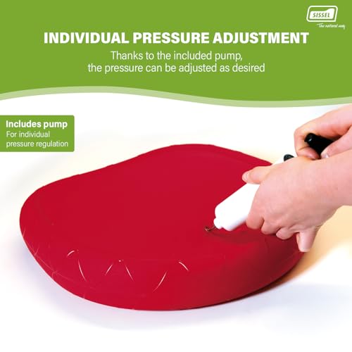 SISSEL SITFIT 14in Red | Active Sitting & Training | Strengthens Back & Pelvic Floor Muscles | Versatile Use: Legs & Veins | Adjustable Pressure | Includes Exercise Poster - color: Black