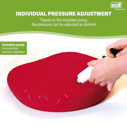 SISSEL SITFIT 14in Red | Active Sitting & Training | Strengthens Back & Pelvic Floor Muscles | Versatile Use: Legs & Veins | Adjustable Pressure | Includes Exercise Poster - color: Black