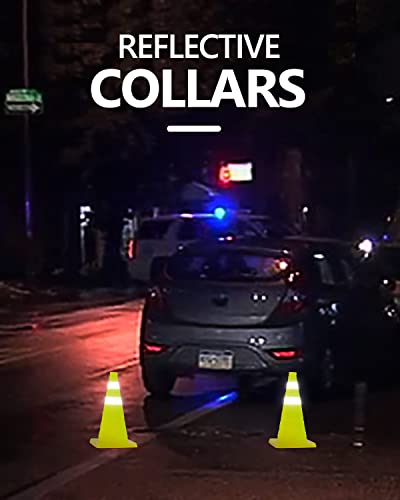[2 Pack] 18 Inch Collapsible Traffic Cones, Lime Green Safety Cones, Pop-up Cones with Reflective Collar, for Driving Practice,Road Parking (Green) - color: Lime Green, size: 18inch