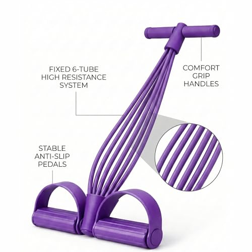 Resistance Bands with Handles, 6 Tube Pedal Exercise Bands for Home Workout, Adjustable Resistance Bands for Arms Legs & Core Training