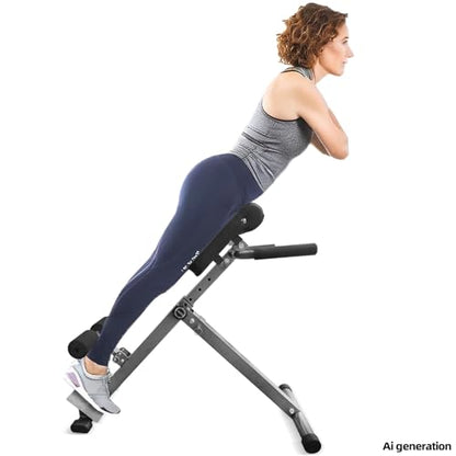 Hyperextension Roman Chair - Adjustable Bench Foldable Exercise Bench Back Extension Machine Roman Chair Exercise Equipment for Home