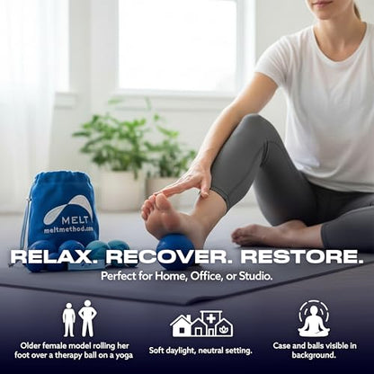 MELT Method Hand & Foot Therapy Ball Kit w/ Sensory FasciaPoint - Therapy Massage Ball Set and Massage Roller for Plantar Fasciitis, Trigger Point, & Myofascial Release - Hand & Foot Roller Massager