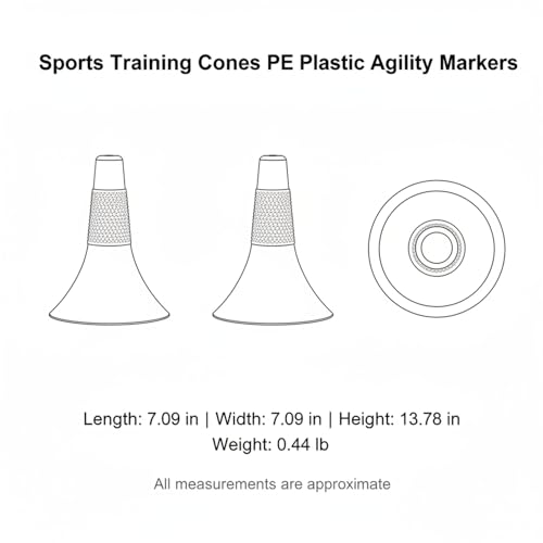 Sports Training Cones PE Plastic Agility Markers for Court and Field Drills 13.8 Inch (1 PC)