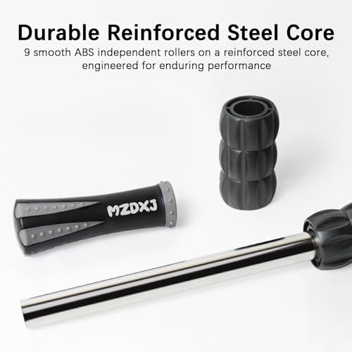 Muscle Roller Massage Roller Stick- Deep Tissue Fascia Blaster for Myofascial Pain Relief, Lymphatic Drainage & Body Sculpting, Handheld Physical Therapy & Recovery Tool (Gray black-18 inch) - color: Gray Black