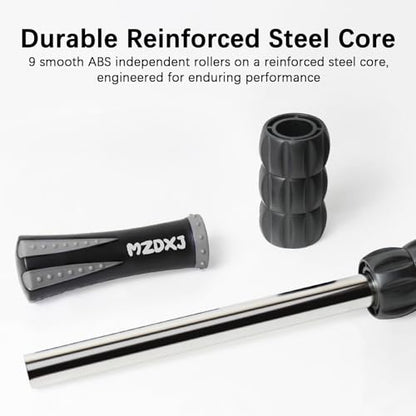 Muscle Roller Massage Roller Stick- Deep Tissue Fascia Blaster for Myofascial Pain Relief, Lymphatic Drainage & Body Sculpting, Handheld Physical Therapy & Recovery Tool (Gray black-18 inch) - color: Gray Black