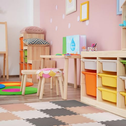 BalanceFrom Foam Floor Tiles for Kids - Non-Toxic Comfortable Baby Play Mat and Interlocking Foam Tiles for Crawling & Development, Soft Play Mat for Babies, 36 Tiles Cover 36 SQ SF