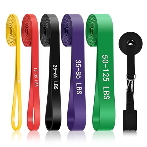 Pull Up Assistance Bands, 5-Level Resistance Bands for Working Out, Pull Up Bands for Men & Women, Exercise Bands for Full-Body Training, Fitness, Physical Therapy, Stretch Workout Bands at Home, Gym