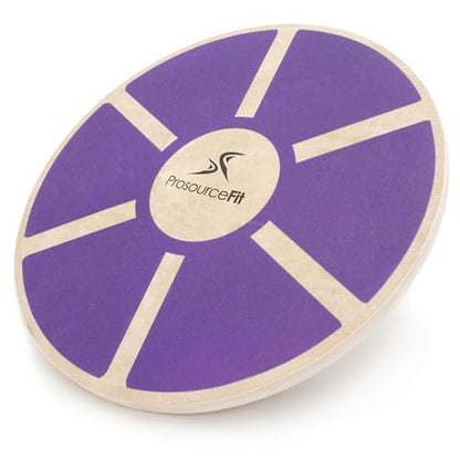 ProsourceFit Wooden Balance Board Non-Slip Wobble Core Trainer 15.75in (39.5cm) Diameter with 360 Rotation for Stability Training, Full Body Exercises, Physical Therapy