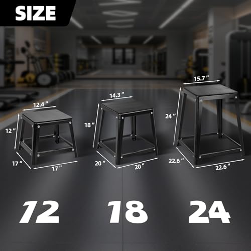 Plyometric Platform 12/18/20/24 Inch Fitness Exercise Jump Box Step for Fitting, Plyometric Jumping Exercise Training