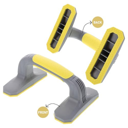 Healifty 2Pcs Sturdy Plastic Push Up Bars with Non-slip Handles for Floor Exercise Home Workout Multipurpose Fitness Tool for Pushups Situps Squats and Strength Training