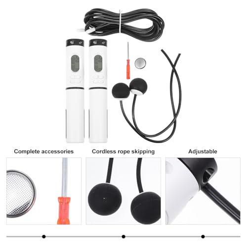 Smart Cordless Jump Rope with Counter for Indoor Fitness Digital Skipping Rope for Arm Strength Training and Weight Loss Ropeless Design for Small Spaces Handle with Switch