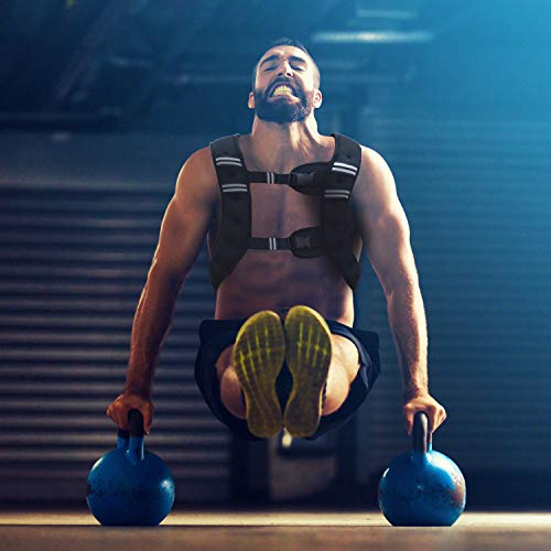 Weighted Vest Workout Equipment, 11lbs/18lbs Body Weight Vest for Men, Women, Strength Training, Running, Fitness, Muscle Building, Weight Loss, Weight lifting