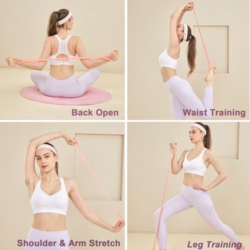 Figure 8 Resistance Band Elastic Bands with Handles for Stretching Working Out Arm Back Shoulder Chest Exercise Rope Bands Fitness Equipment for Yoga, Pilates, Physical Therapy - color: Pink 20LB+Purpe 30LB+Blue 35LB