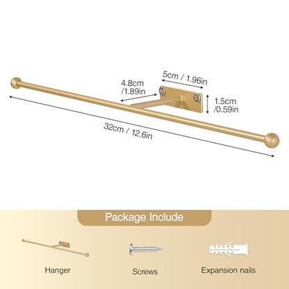 Wall Hanging Jewelry Organizer 12.6", Screws Included, Gold 4-Pack - color: Gold, size: 4 Pack