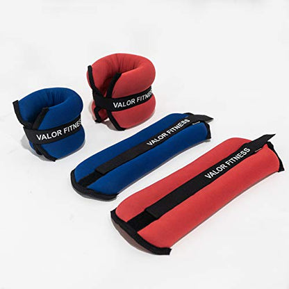 Valor Fitness Wrist or Ankle Weight Sets - 2 lb Pair or 3 lb Pair Plus Bundle Option- Velcro and Steel Loop Closure - Home Gym Workout Gear