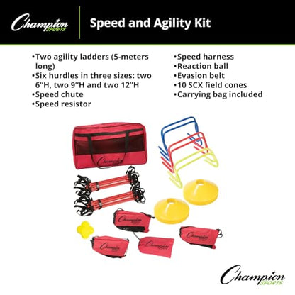 Champion Sports SAGKIT Speed Agility Training Kit,15 pcs./Bag