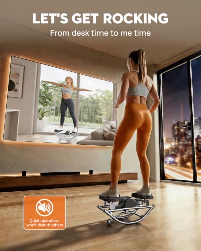 Low-Impact Rocking Stepper with Digital Display for Home Exercise