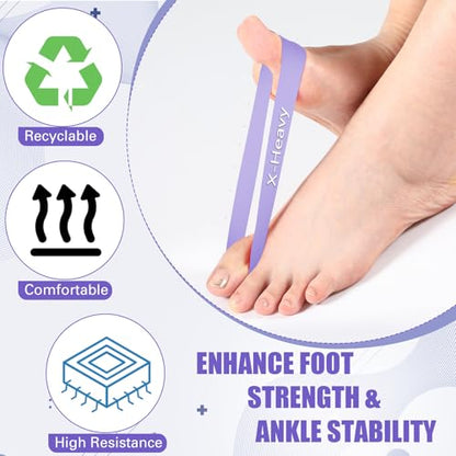 Set of 5 Toe Stretcher Band Separator Spacer Bunion Correction Hallux Valgus Alignment Foot Stretcher Straightener Resistance Loop Yoga Exercise Foot Care with Carry Bag(Pastel)