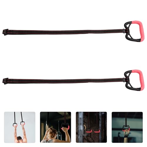 Gymnastic Rings Set with Adjustable Straps Indoor Fitness Training Equipment for Home Workout and Stretching