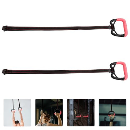 Beaupretty Gymnastic Rings Set 1 Meter with Adjustable Straps Indoor Fitness Rings for Home Strength Training and Stretching Equipment